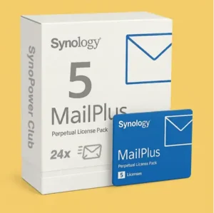 Synology MailPlus License 5 Pack – $51 per license - Official Reseller SynoPower Club (with license photo proof) - 24x7 Instant Delivery - Box Version